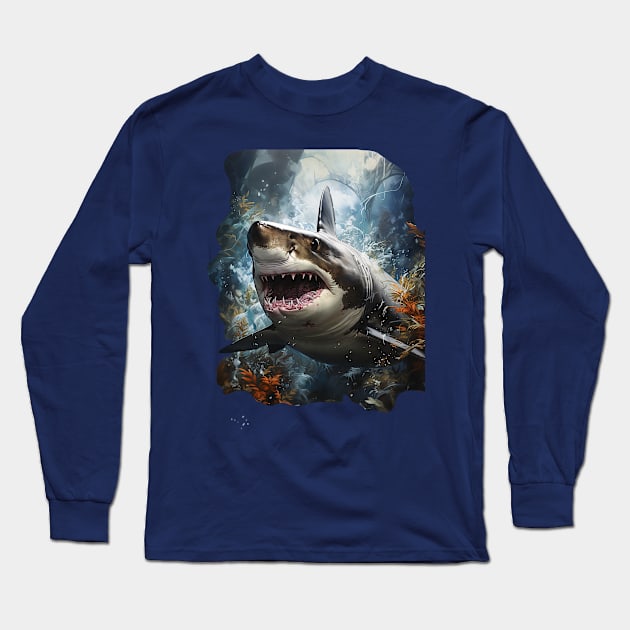 Enjoy Summer with Sharks Long Sleeve T-Shirt by Jirka Svetlik